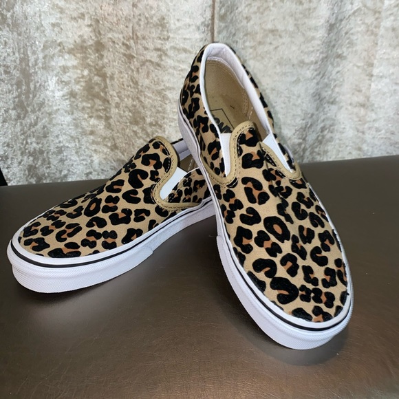 vans slip on leopard shoes